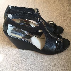 Michael Kors black wedge heels